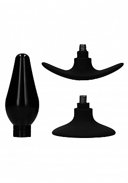 Ouch! - Interchangeable Butt Plug Set-Pointed Large-Black