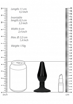 Ouch! - Interchangeable Butt Plug Set-Pointed Large-Black