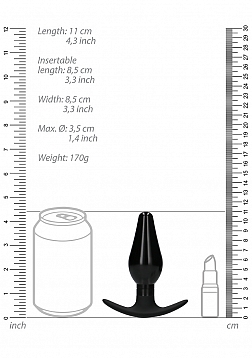 Ouch! - Interchangeable Butt Plug Set-Pointed Large-Black