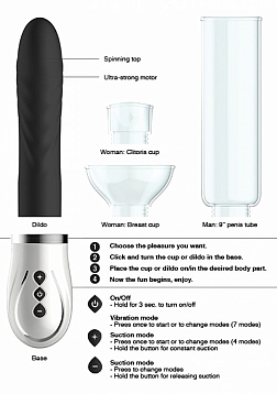 Pumped - Twister-4 in 1 Rechargeable Couples Pump Kit-Black