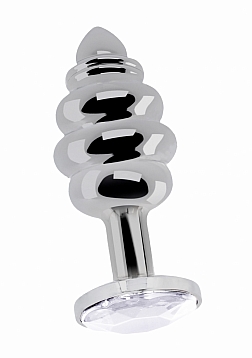 Rich - Ribbed Diamond Plug – 3.75" - Silver