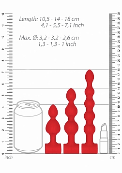 Ouch! - Silicone Rechargeable Anal Set - Red