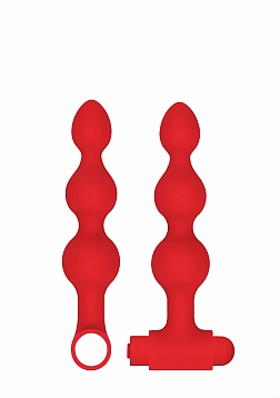 Ouch! - Silicone Rechargeable Anal Set - Red