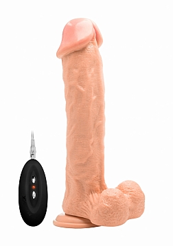 Vibrating Realistic Cock with Scrotum - 11" / 28 cm