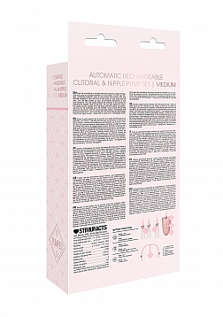 Pumped - Automatic Rechargeable Clitoral & Nipple Pump Set - Medium - Pink