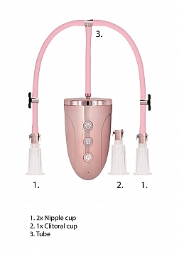 Pumped - Automatic Rechargeable Clitoral & Nipple Pump Set - Medium - Pink