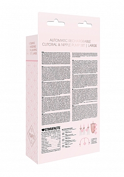 Pumped - Automatic Rechargeable Clitoral & Nipple Pump Set - Large - Pink