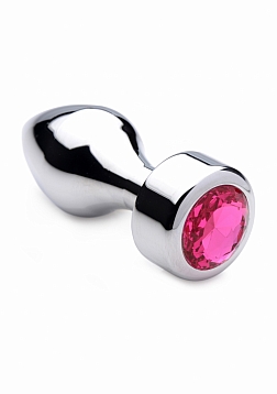 Pink Gemstone - Weighted Base Aluminum Plug - Medium