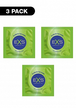 EXS Glow - Condoms - 3 Pieces