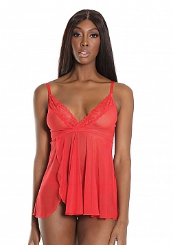 Trim Babydoll and Thong - One Size