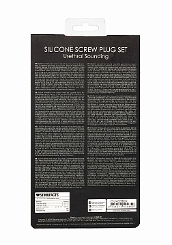 Ouch! - Silicone Screw Plug Set Urethral Sounding - Black