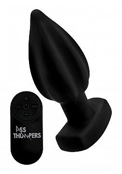 Ribbed Vibrating Anal Plug with Remote Control