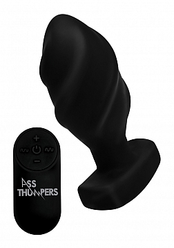 Swirled Vibrating Butt Plug with Remote Control