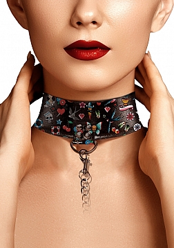 Printed Collar With Leash